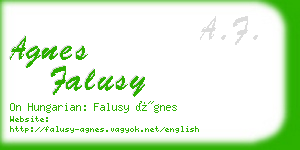 agnes falusy business card